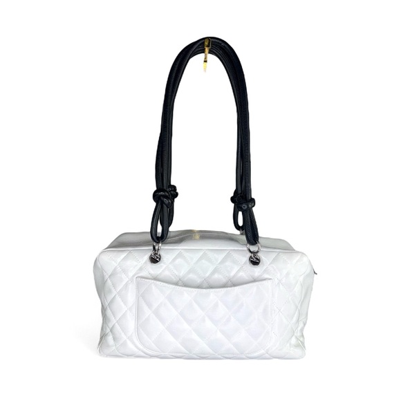 CHANEL Cambon Line White/Black CC Logo Leather Shoulder Bag - Picture 6 of 14